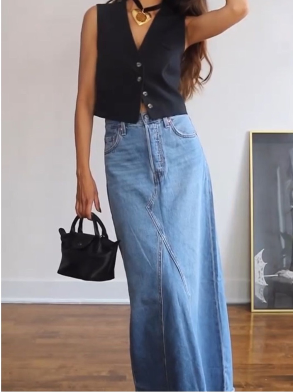 Classic denim midi skirt - NWT, size S (up to size 8) or XL